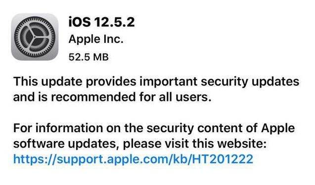 栖霞苹果手机维修分享iOS12.5.2发布，建议所有老苹果用户安装 